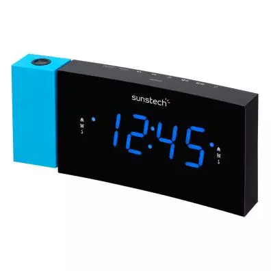 Radio Despertador Sunstech FRDP3BL Negro, Azul