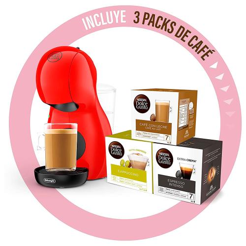 Cafetera DeLonghi EDG210R PICCOLO XS + 3 packs Cafe
