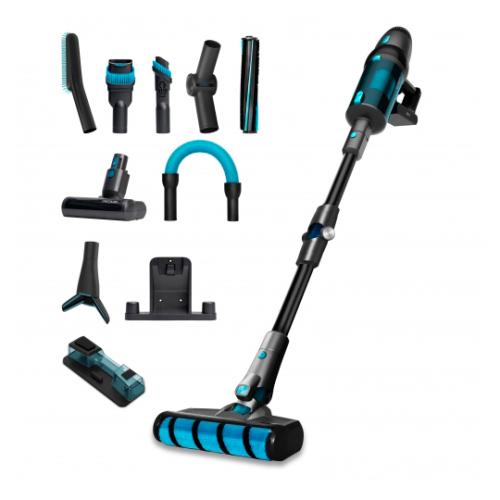 ESCOBA CECOTEC 29,6V ASPIRADOR ROCKSTAR 900 ULTIMATE ERGOWET (05708) 3 EN 1 Potencia de succión de 200 aW y presión de succión de 26 KPA •Batería de Ion-Litio de 3000 mAh