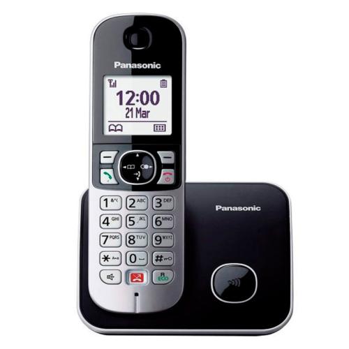 Panasonic Kxtg6851spb Teléfono fijo digital bloqueo llamadas manos libres modo molestar ruido ambiente distintos tonos agenda batería larga negro kxtg6861sp identificación base dect tg6851spb kxtg6851sp telefono