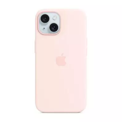 Funda  Apple SILICONA CON MAGSAFE IPHONE 15 PLUS ROSA CLARO