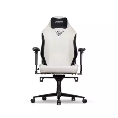 Silla Gaming Phoenix Technologies MONARCH REMASTER CUERO NAPA NEGRA Y BLANCA TALLA XL