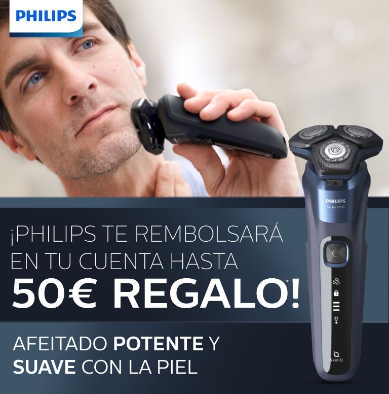 Compra tu afeitadora Philips y consigue hasta 50€ de reembolso