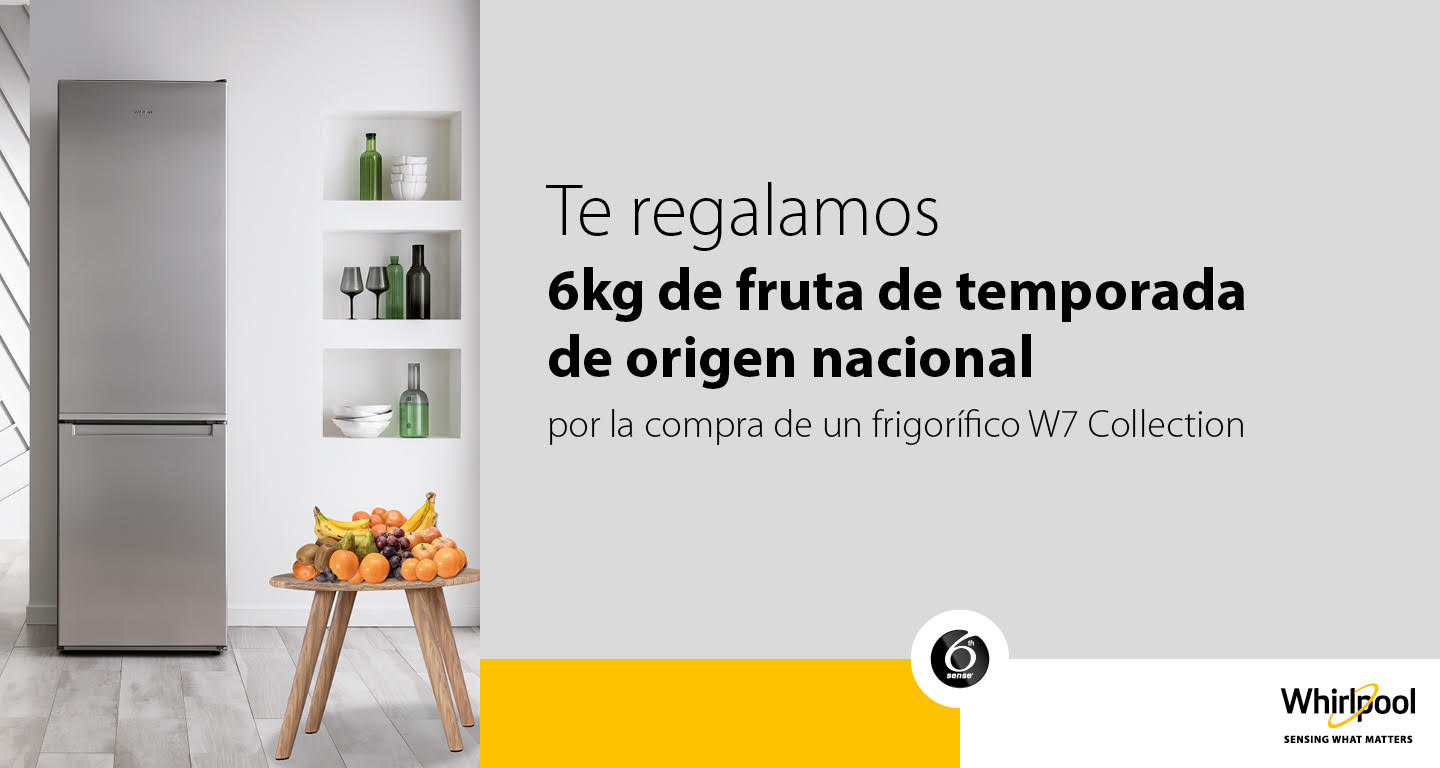 Compra tu frigorífico Whirlpool y consigue una caja de fruta de 6 kg