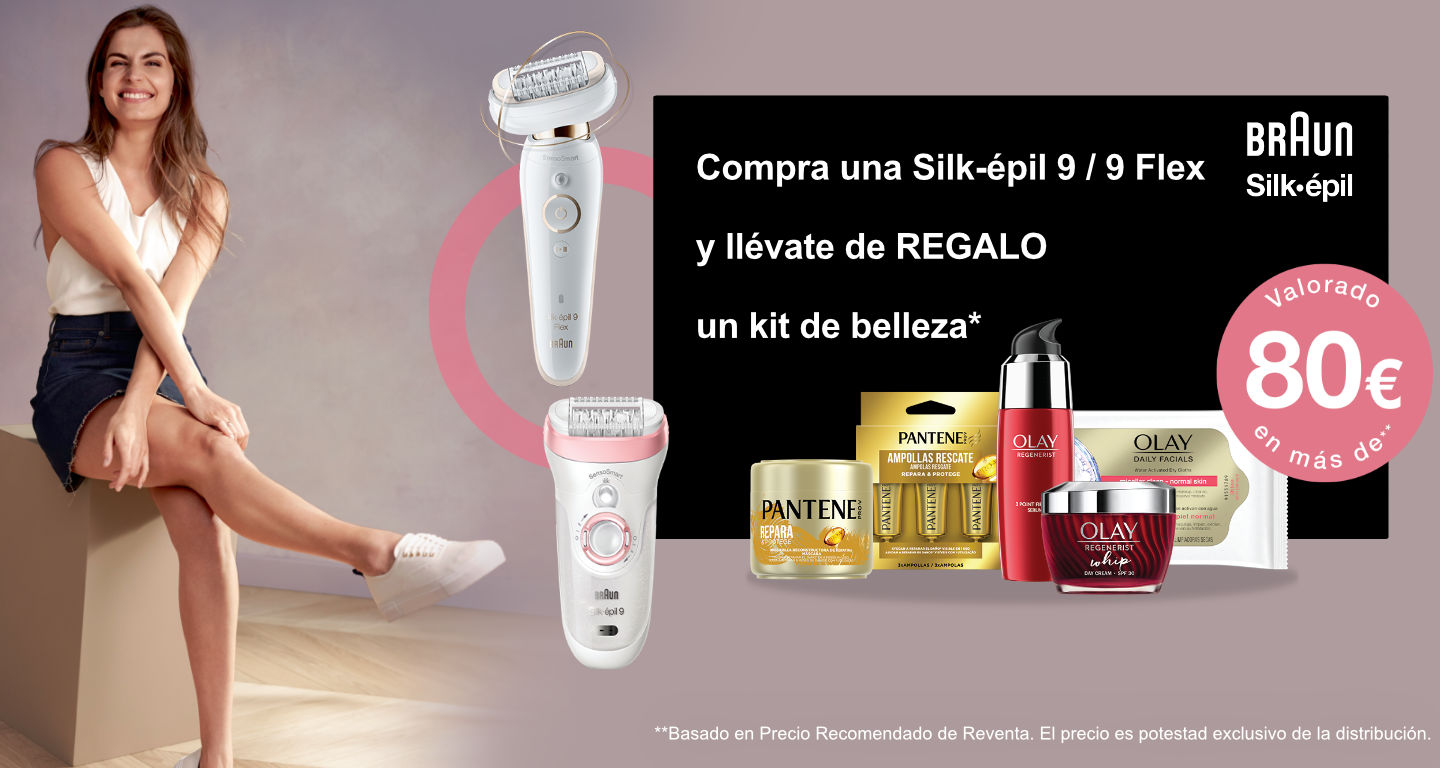 Compra tu Depiladora Silk-épil 9 Braun y consigue un Pack de Belleza de regalo