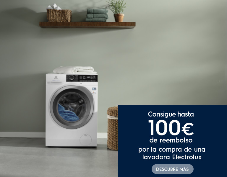 Compra tu lavadora Electrolux y consigue hasta 100 euros de reembolso