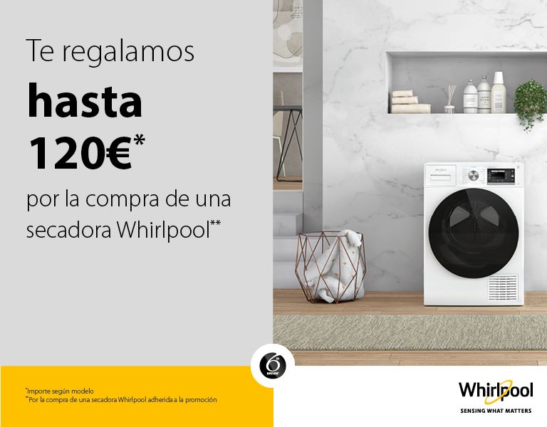 Llévate hasta 120 euros de reembolso por la compra de tu secadora Whirlpool