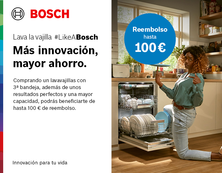 Compra tu lavavajillas de Bosch y consigue 100€ de reembolso