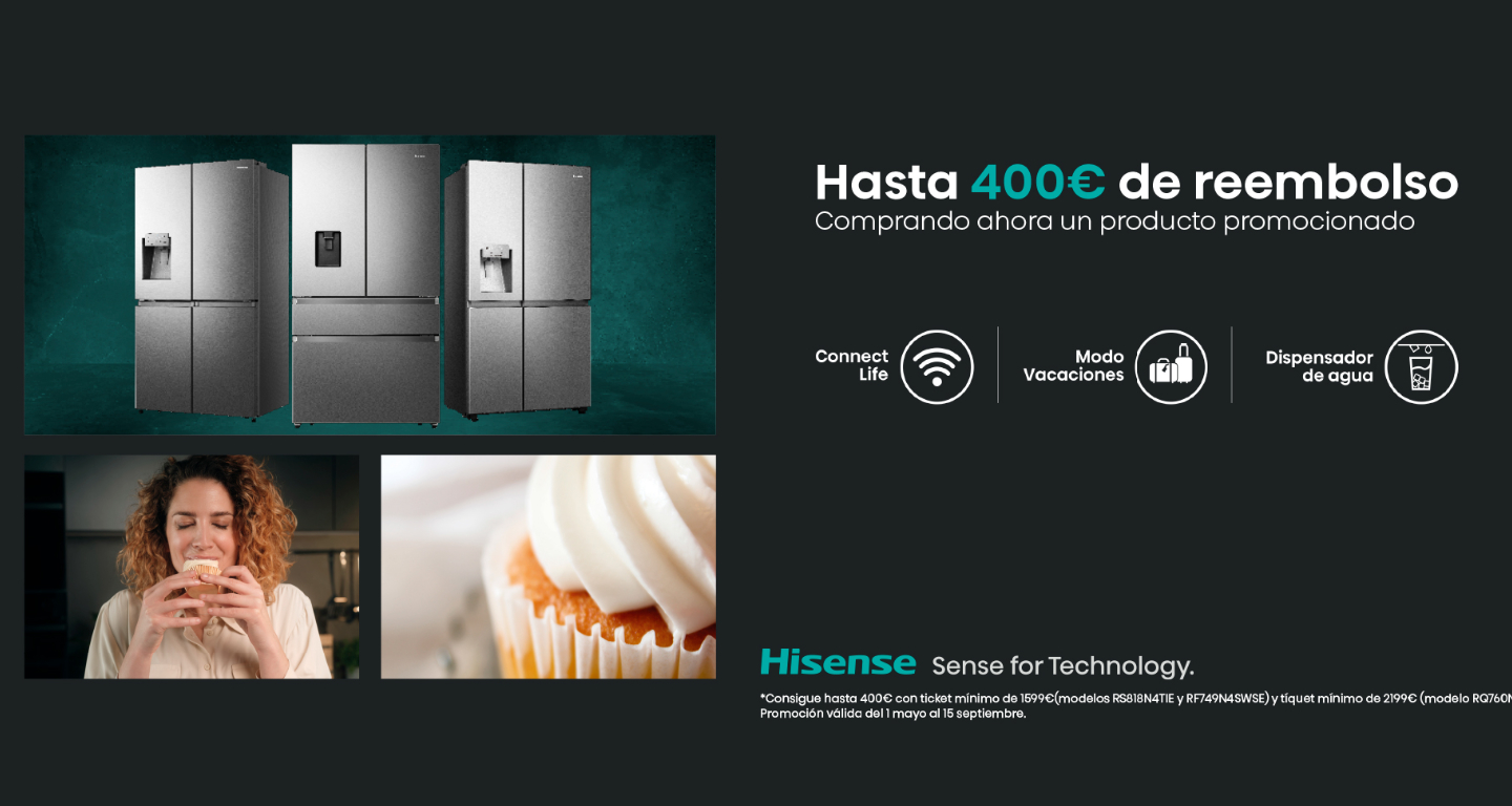 Compra tu frigorífico Hisense y consigue un reembolso de hasta 400€