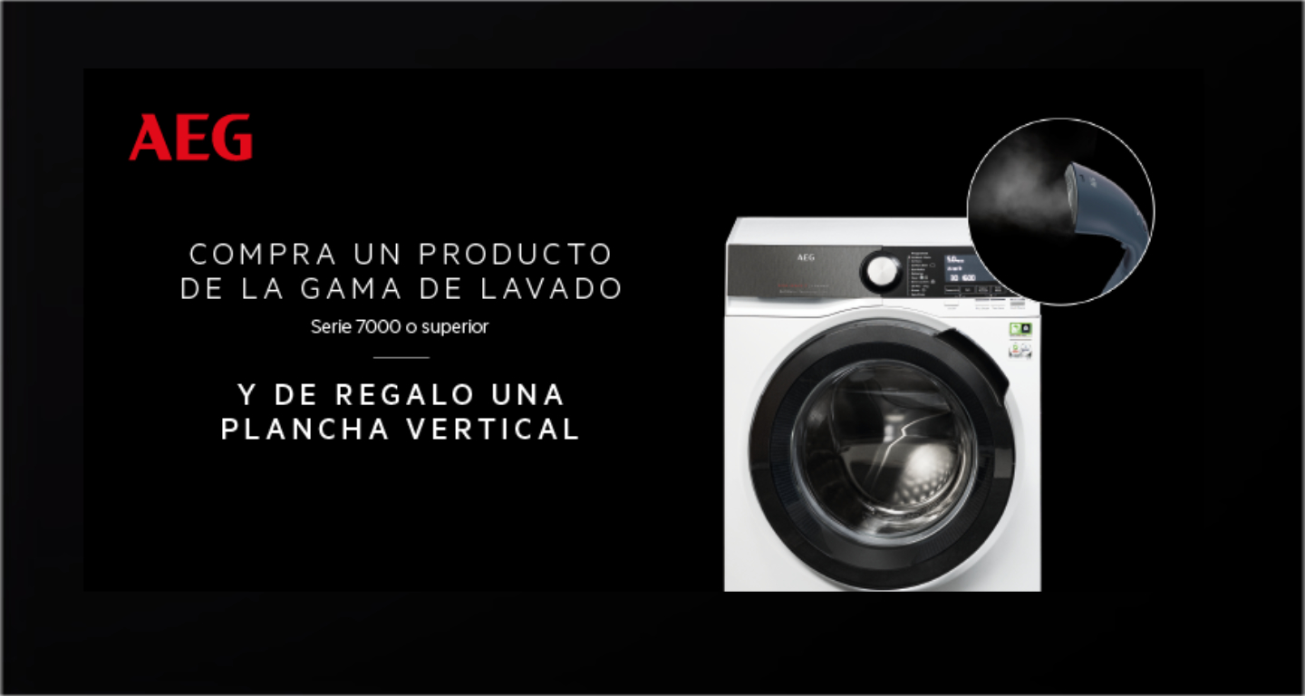 Consigue una plancha vertical de regalo al comprar tu lavadora o secadora AEG