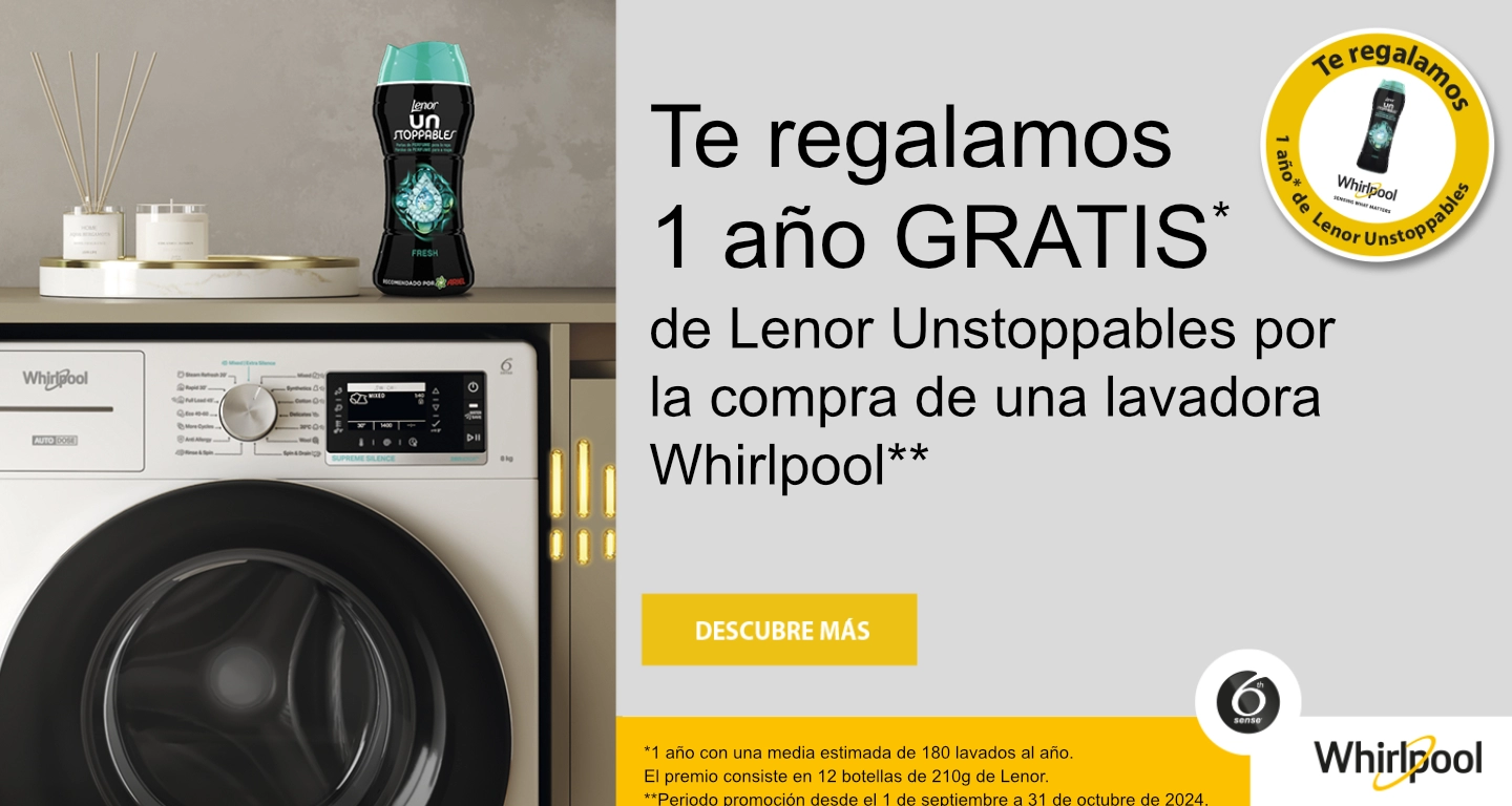 Por la compra de una lavadora, te regalamos 1 año gratis de Lenor Unstoppables