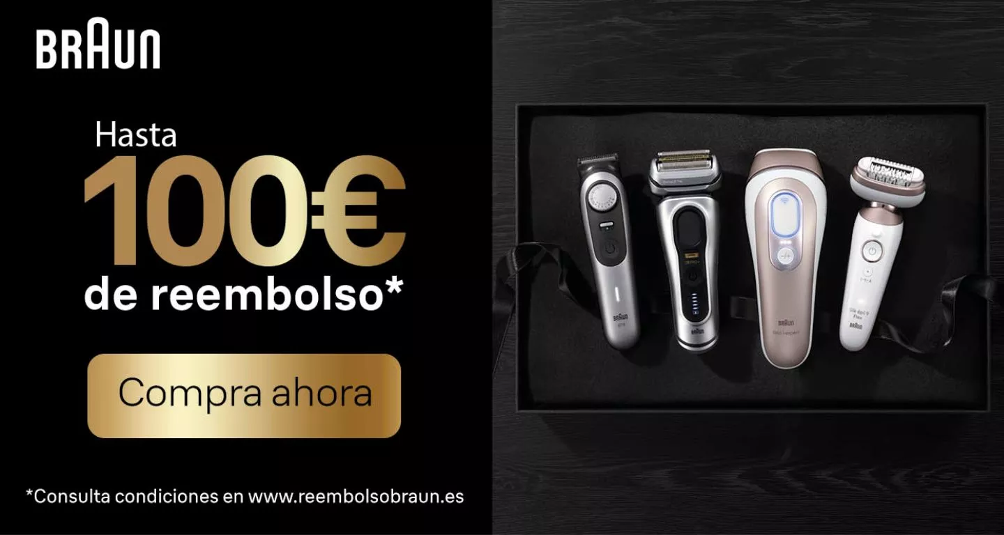 Consigue un reembolso de hasta 100€ por la compra de uno de los productos Braun cuidado personal