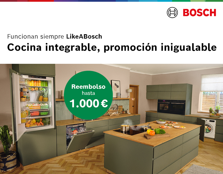 Consigue hasta 1000€ de reembolso equipando tu cocina integrable con Bosch