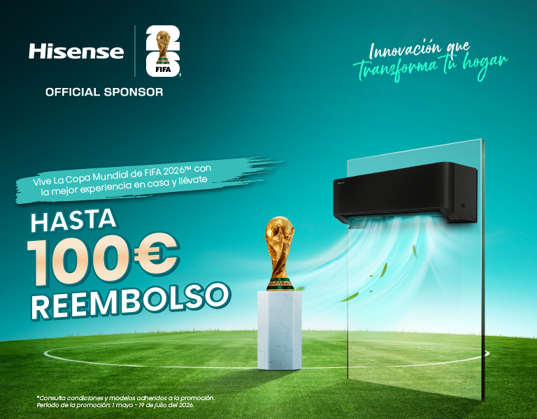 Disfruta de hasta 100€ de reembolso por tu aire acondicionado Hisense