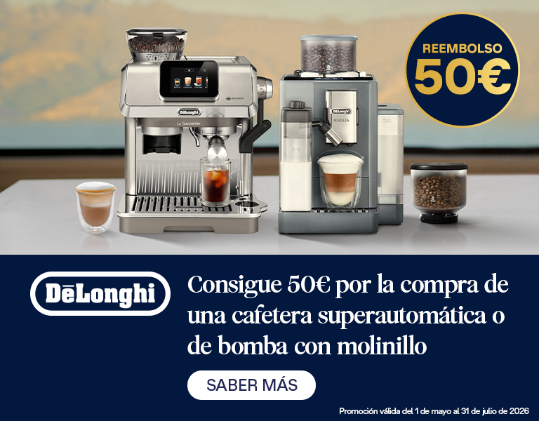 Llévate 50€ de regalo con tu nueva cafetera De'Longhi