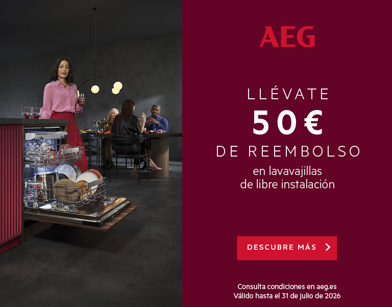 Llévate 50€ de reembolso al comprar tu lavavajillas AEG