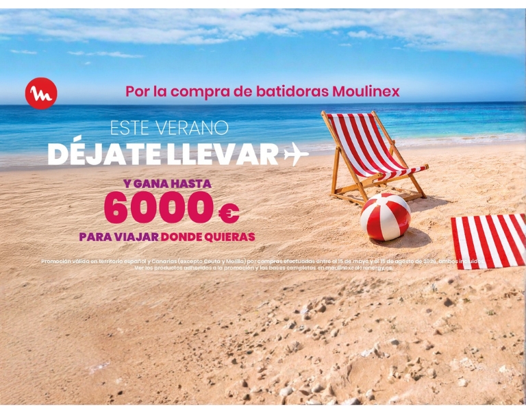 Sorteo de un viaje valorado en 6.000€ al comprar tu batidora Moulinex