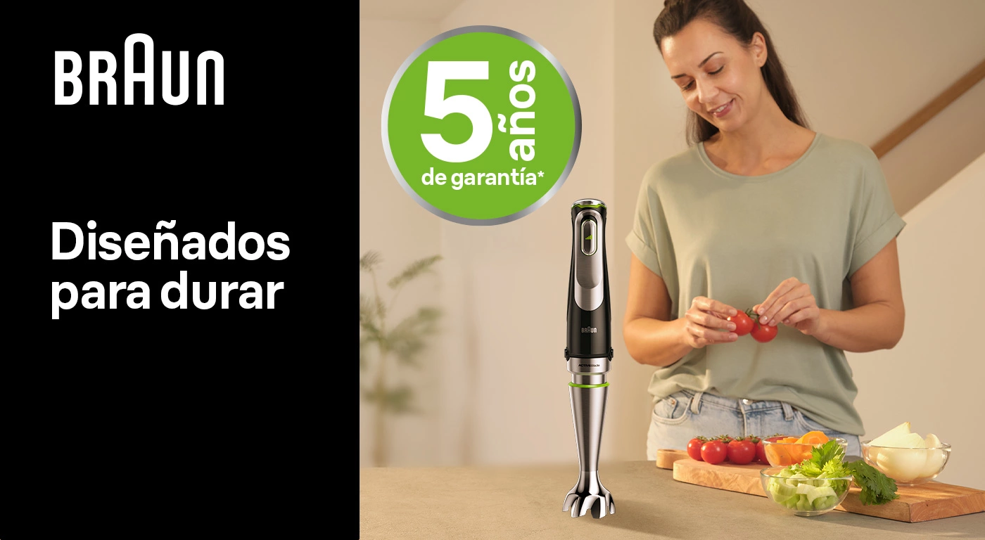 Consigue 5 años de garantía con tu Minipimer Braun