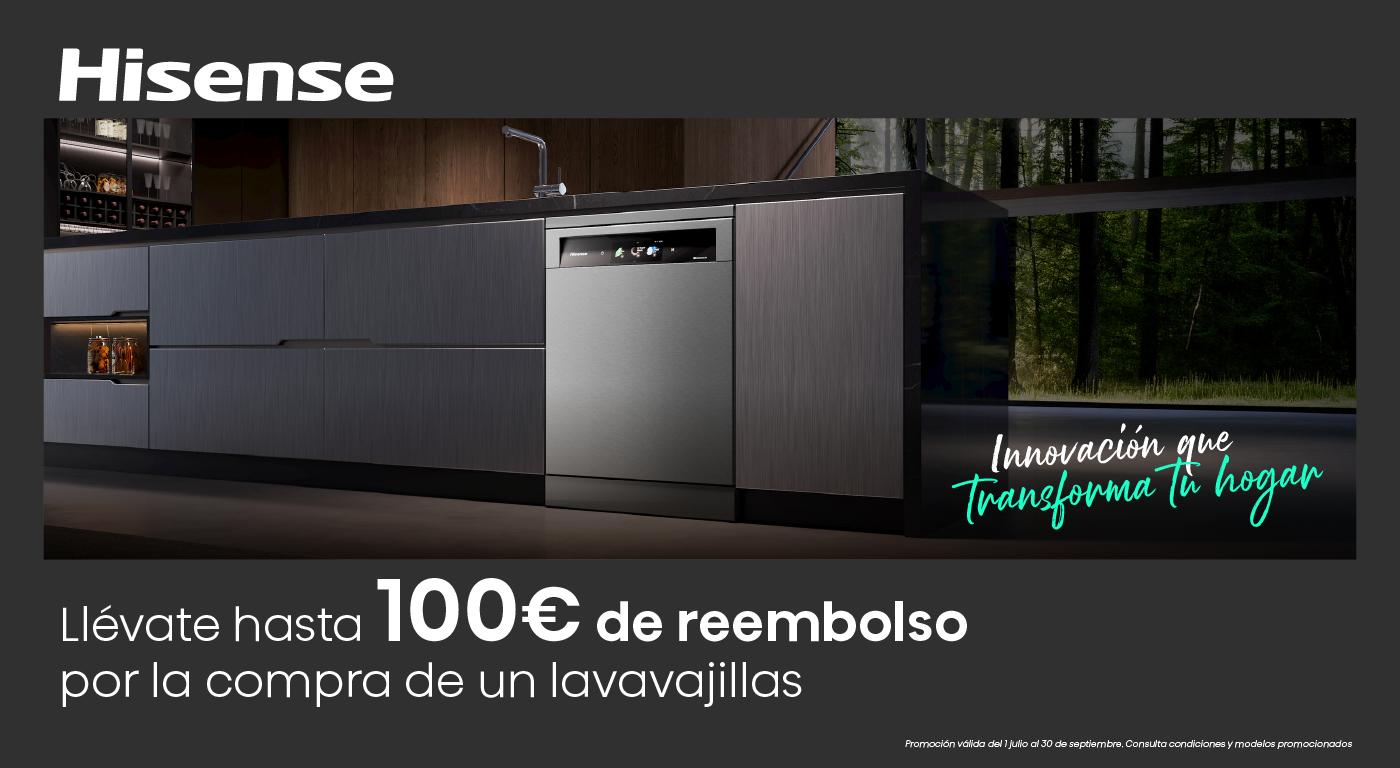 Llévate hasta 100€ de cashback al comprar tu lavavajillas Hisense