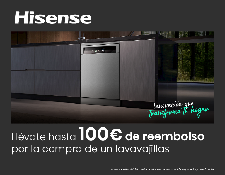 Llévate hasta 100€ de cashback al comprar tu lavavajillas Hisense