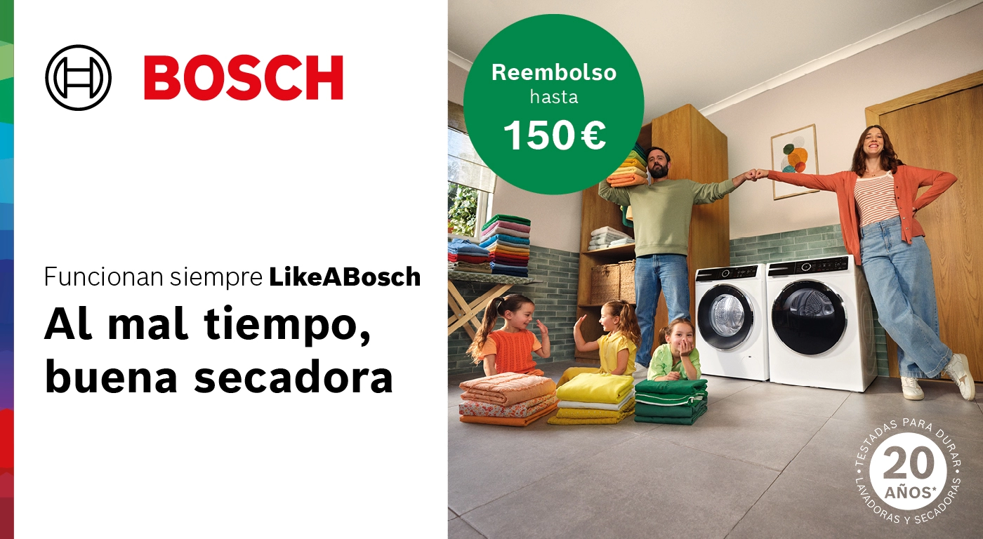 Llévate hasta 150€ de reembolso al comprar tu secadora Bosch