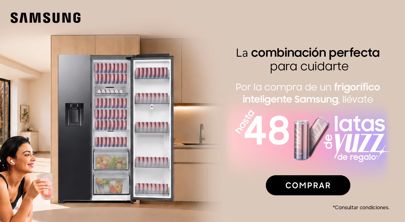Consigue hasta 48 latas Yuzz por comprar tu frigorífico Samsung