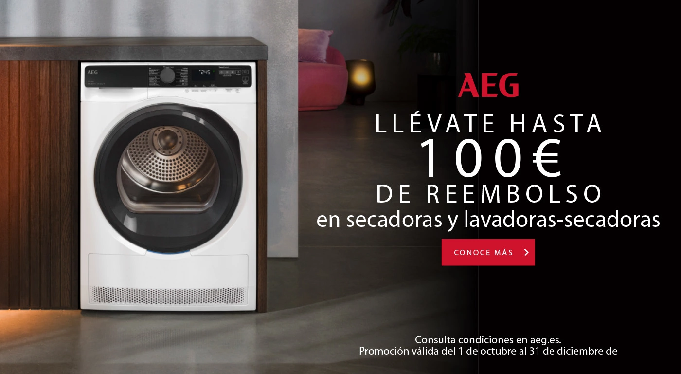Compra una secadora o lavasecadora AEG y llévate hasta 100€ de reembolso