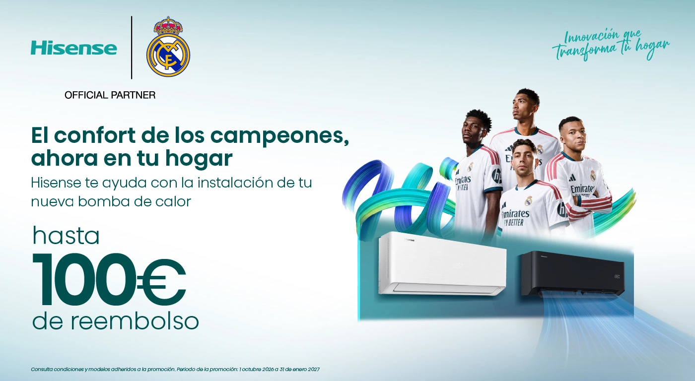 Reembolso de hasta 100€ al comprar tu Aire Acondicionado Hisense